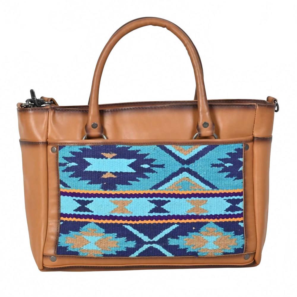 NEW STS RANCHWEAR women's serape satchel bag in mojave sky blue - Picture 2 of 8